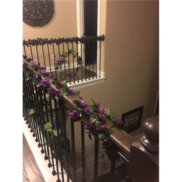 5 Pack 42 FT Fake Rose Vine Flowers Plants Artificial Flower Hanging Rose Ivy - Picture 2 of 6